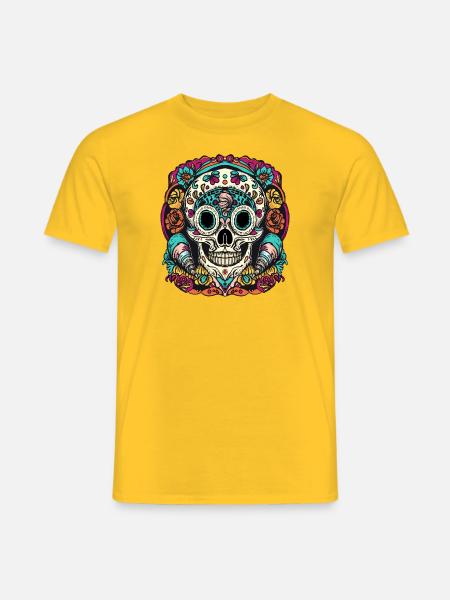 Bunte Catrina - Männer T-Shirt - Gelb