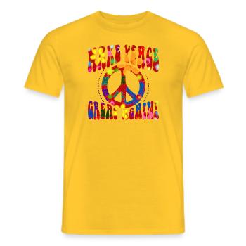 Flower Power - Make PEACE Great Again 2 - Men's T-Shirt - yellow - Front - AI Model Male 178 dark (178cm)