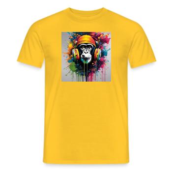 Un beau portrait en musique - T-shirt homme - jaune - Devant - AI Model Male 178 dark (178cm)