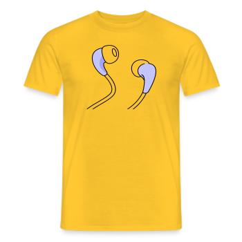 Musique Noir earsphones - T-shirt homme - jaune - Devant - AI Model Male 178 dark (178cm)