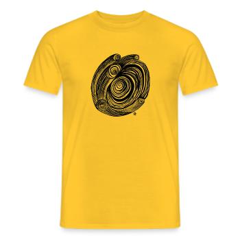 Wirbel Vortex abstrakt transparent - Männer T-Shirt - Gelb - Vorne - AI Model Male 178 dark (178cm)