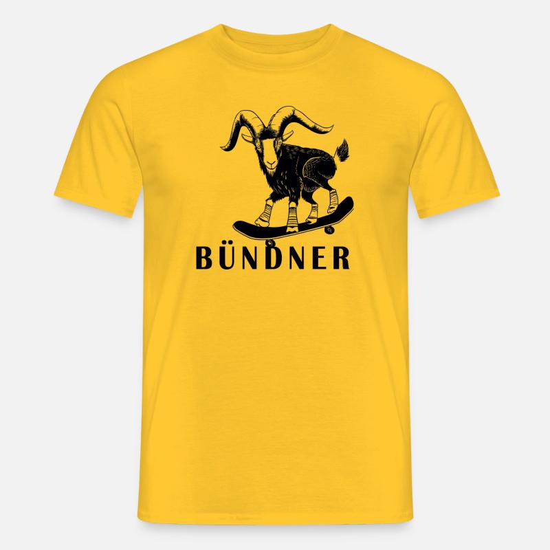 Bündner Steinbock Graubünden Grischa Grischun - Männer T-Shirt - Gelb