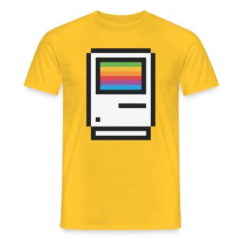 Retro Regenbogen Farbverlauf T-Shirt Design - Männer T-Shirt - Gelb - Vorne - AI Model Male 178 dark (178cm)