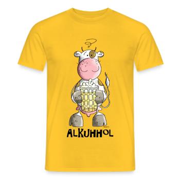 Alkuhhol - Männer T-Shirt - Gelb - Vorne - AI Model Male 178 dark (178cm)