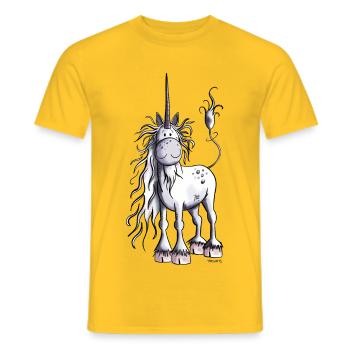 Mignon Licorne - T-shirt homme - jaune - Devant - AI Model Male 178 dark (178cm)