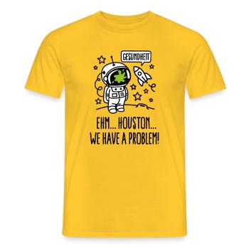 Gesundheit, Houston we have a problem astronaut - Männer T-Shirt - Gelb - Vorne - AI Model Male 178 dark (178cm)