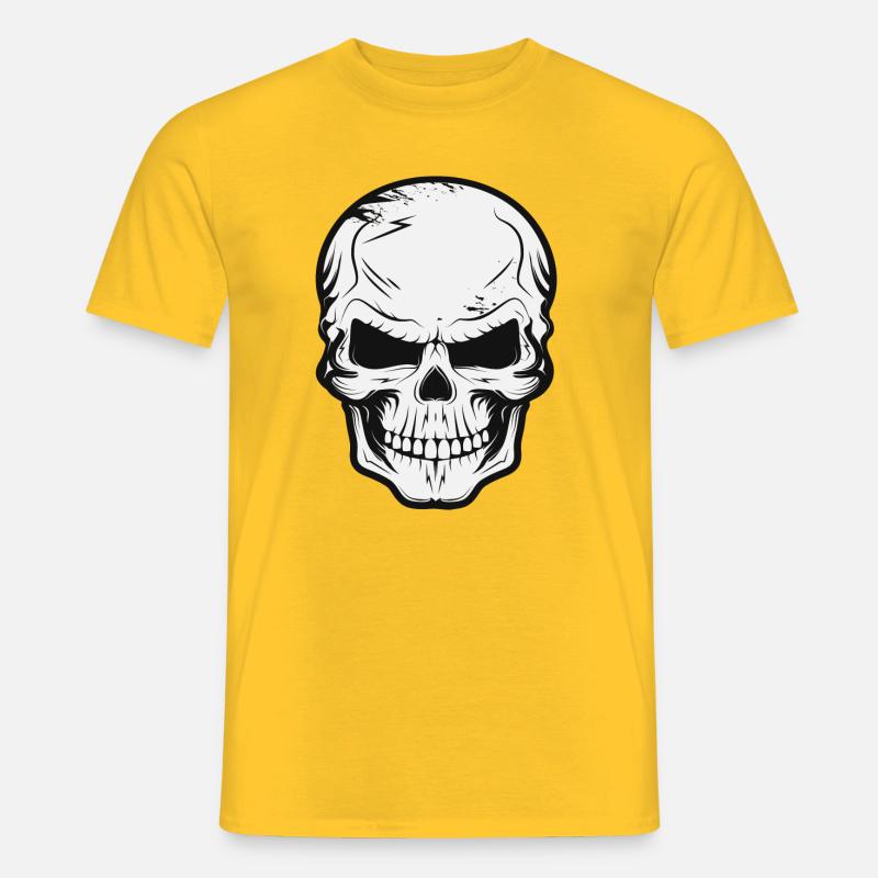 Teschio Oscuro, Cranio, Disegno Teschio - T-shirt uomo - giallo