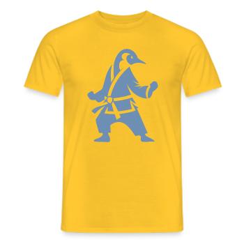 Pingouin Karaté Arts Martiaux Silhouette - T-shirt homme - jaune - Devant - AI Model Male 178 dark (178cm)