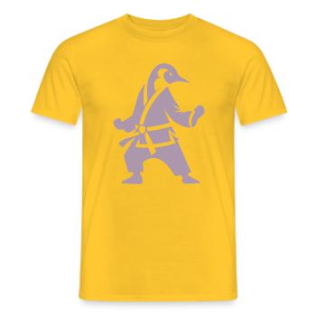 Pingouin Karaté Arts Martiaux Silhouette - T-shirt homme - jaune - Devant - AI Model Male 178 dark (178cm)
