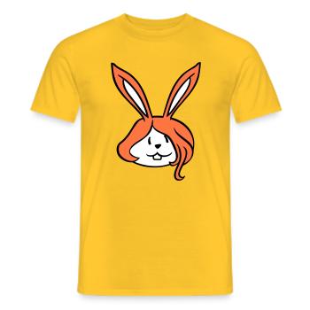 Bunny Girl Pretty Woman Bunny Cute Long Hair - Men's T-Shirt - yellow - Front - AI Model Male 178 dark (178cm)