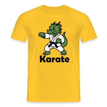 Karate Dragon - Men's T-Shirt - yellow - Front - AI Model Male 178 dark (178cm)