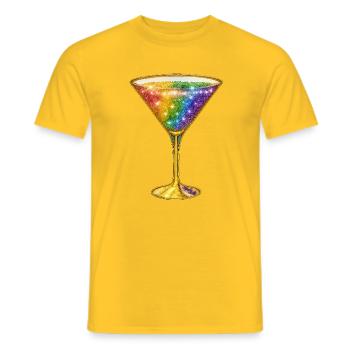 Galactic cocktail in rainbow colors - Men's T-Shirt - yellow - Front - AI Model Male 178 dark (178cm)