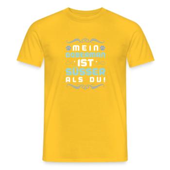 Dicton de chien doberman - T-shirt homme - jaune - Devant - AI Model Male 178 dark (178cm)
