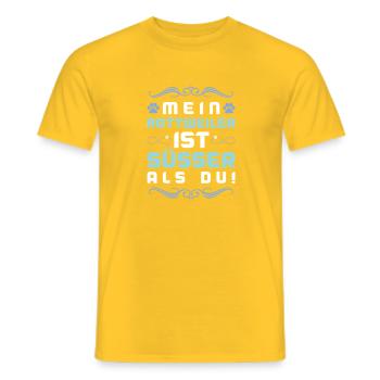 rottweiler hund spruch - Männer T-Shirt - Gelb - Vorne - AI Model Male 178 dark (178cm)