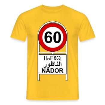 City of Nador Plate 60 the Rif Morocco - Men's T-Shirt - yellow - Front - AI Model Male 178 dark (178cm)