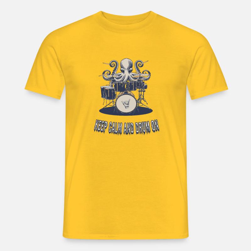 Keep Calm and Drum On - Männer T-Shirt - Gelb