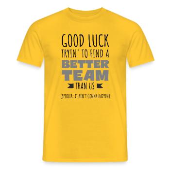 Travail d’équipe motivant - T-shirt homme - jaune - Devant - AI Model Male 178 dark (178cm)