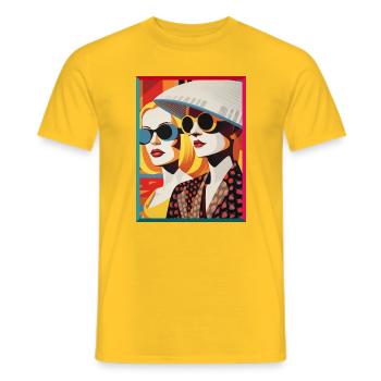 Lunettes de soleil modernes Pop Art Ladies Beach Style - T-shirt homme - jaune - Devant - AI Model Male 178 dark (178cm)