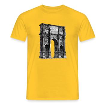 Römischer Triumphbogen – Antiker Stich - Männer T-Shirt - Gelb - Vorne - AI Model Male 178 dark (178cm)