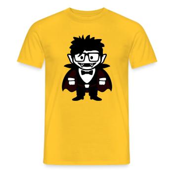Funny Nerd Vampire with Glasses and Bow Tie - Men's T-Shirt - yellow - Front - AI Model Male 178 dark (178cm)