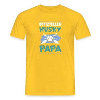 husky hunde papa - Männer T-Shirt - Gelb - Vorne - AI Model Male 178 dark (178cm)