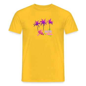 Neon 80s Palm Trees Neon Skates - Men's T-Shirt - yellow - Front - AI Model Male 178 dark (178cm)