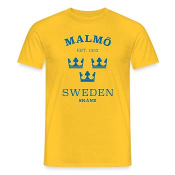 Malmö Sweden Schweden - Men's T-Shirt - yellow - Front - AI Model Male 178 dark (178cm)