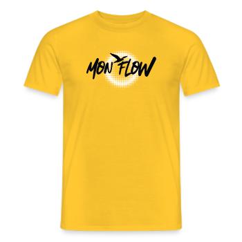 Mon Flow – Freiheit & Flow im modernen Design - Männer T-Shirt - Gelb - Vorne - AI Model Male 178 dark (178cm)