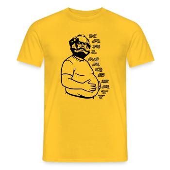 Karl Marx Fun Design karl mags satt - Men's T-Shirt - yellow - Front - AI Model Male 178 dark (178cm)