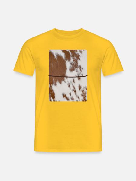 Brown Cowhide Leather Journal - Men's T-Shirt - yellow