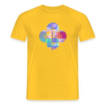 Croix de Nuage en Mosaïque - T-shirt homme - jaune - Devant - AI Model Male 178 dark (178cm)