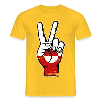 Symbole de paix du drapeau du Groenland utilisé - T-shirt homme - jaune - Devant - AI Model Male 178 dark (178cm)