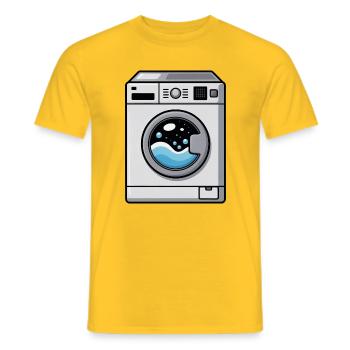 Machine à laver bande dessinée mignonne Kawaii - T-shirt homme - jaune - Devant - AI Model Male 178 dark (178cm)