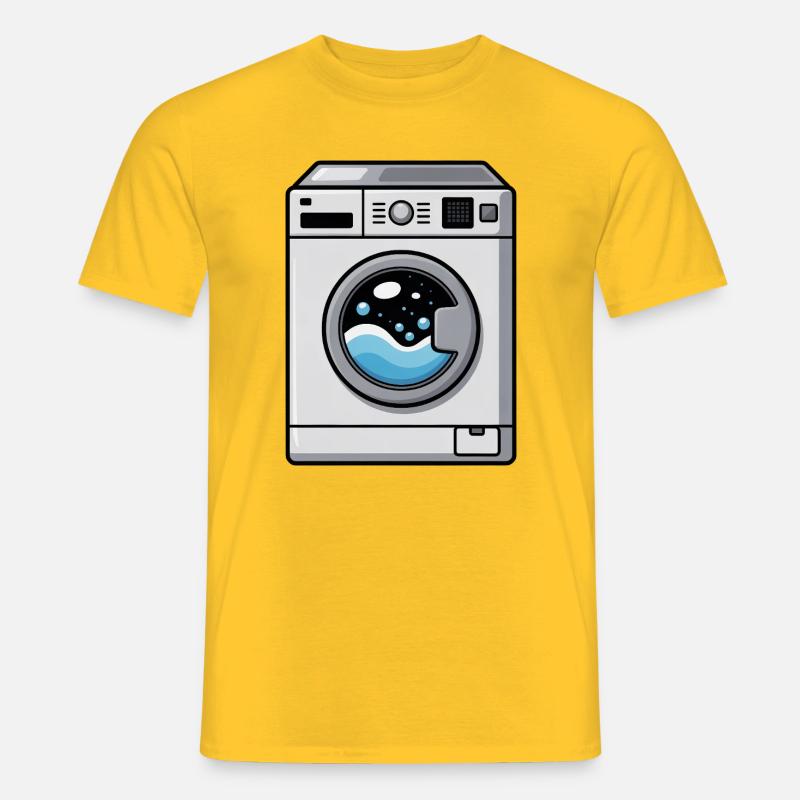 Waschmaschine Comic süß Kawaii - Männer T-Shirt - Gelb