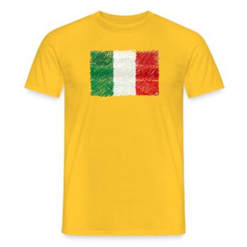 Scribbled Italian Flag - Men's T-Shirt - yellow - Front - AI Model Male 178 dark (178cm)