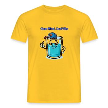 Clear Mind, Cool Vibe – Klar im Kopf, locker  - Männer T-Shirt - Gelb - Vorne - AI Model Male 178 dark (178cm)