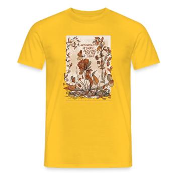 Grounded in Grace: Reaching for Light - Men's T-Shirt - yellow - Front - AI Model Male 178 dark (178cm)