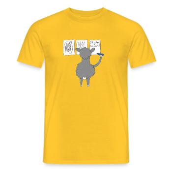 Das Lama übt Schreiben - Männer T-Shirt - Gelb - Vorne - AI Model Male 178 dark (178cm)