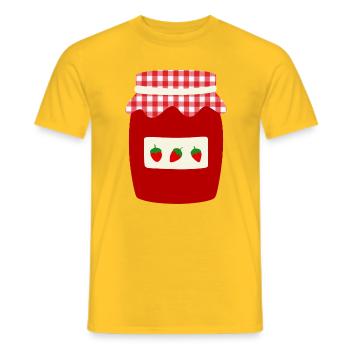 Strawberry Jam Jar Retro - Men's T-Shirt - yellow - Front - AI Model Male 178 dark (178cm)