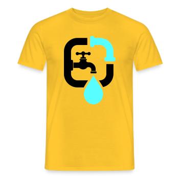 Logo du tuyau de robinet de plombier - T-shirt homme - jaune - Devant - AI Model Male 178 dark (178cm)