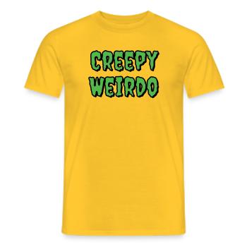 Creepy Weirdo - Men's T-Shirt - yellow - Front - AI Model Male 178 dark (178cm)