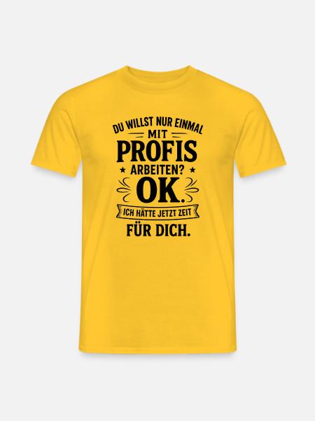 Una volta lavorando con professionisti artigiani divertenti - T-shirt uomo - giallo