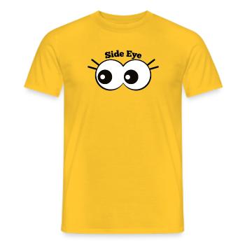 Side Eye Cartoon Augenwitz - Männer T-Shirt - Gelb - Vorne - AI Model Male 178 dark (178cm)