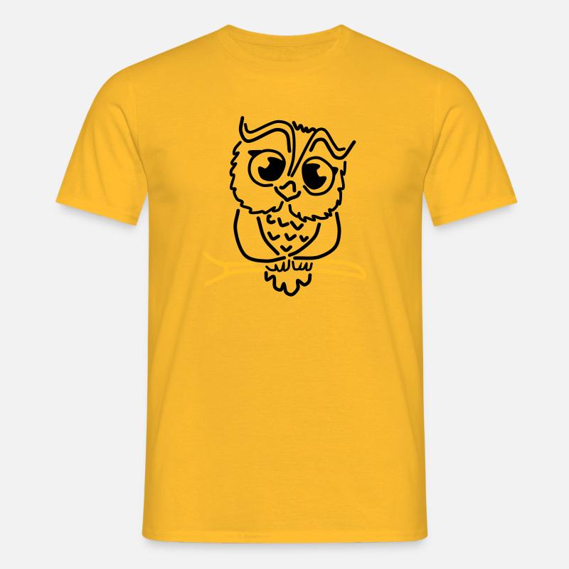 Eule - Männer T-Shirt - Gelb