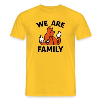 Fox Family We are family - animal family gift - Men's T-Shirt - yellow - Front - AI Model Male 178 dark (178cm)