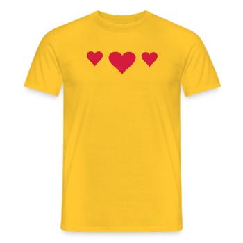 3 COEURS - T-shirt homme - jaune - Devant - AI Model Male 178 dark (178cm)