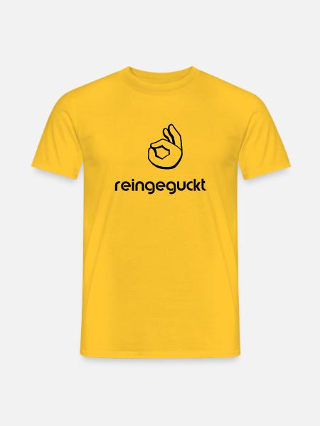 reingeguckt Emoji Handzeichen lustig - Männer T-Shirt - Gelb