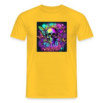 Schädel - Männer T-Shirt - Gelb - Vorne - AI Model Male 178 dark (178cm)