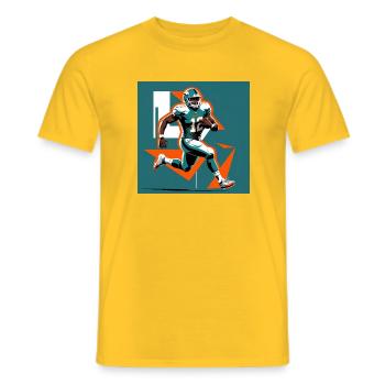 Football - T-shirt homme - jaune - Devant - AI Model Male 178 dark (178cm)