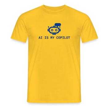AI is My Copilot - Tech-KI-Design in Blau - Männer T-Shirt - Gelb - Vorne - AI Model Male 178 dark (178cm)